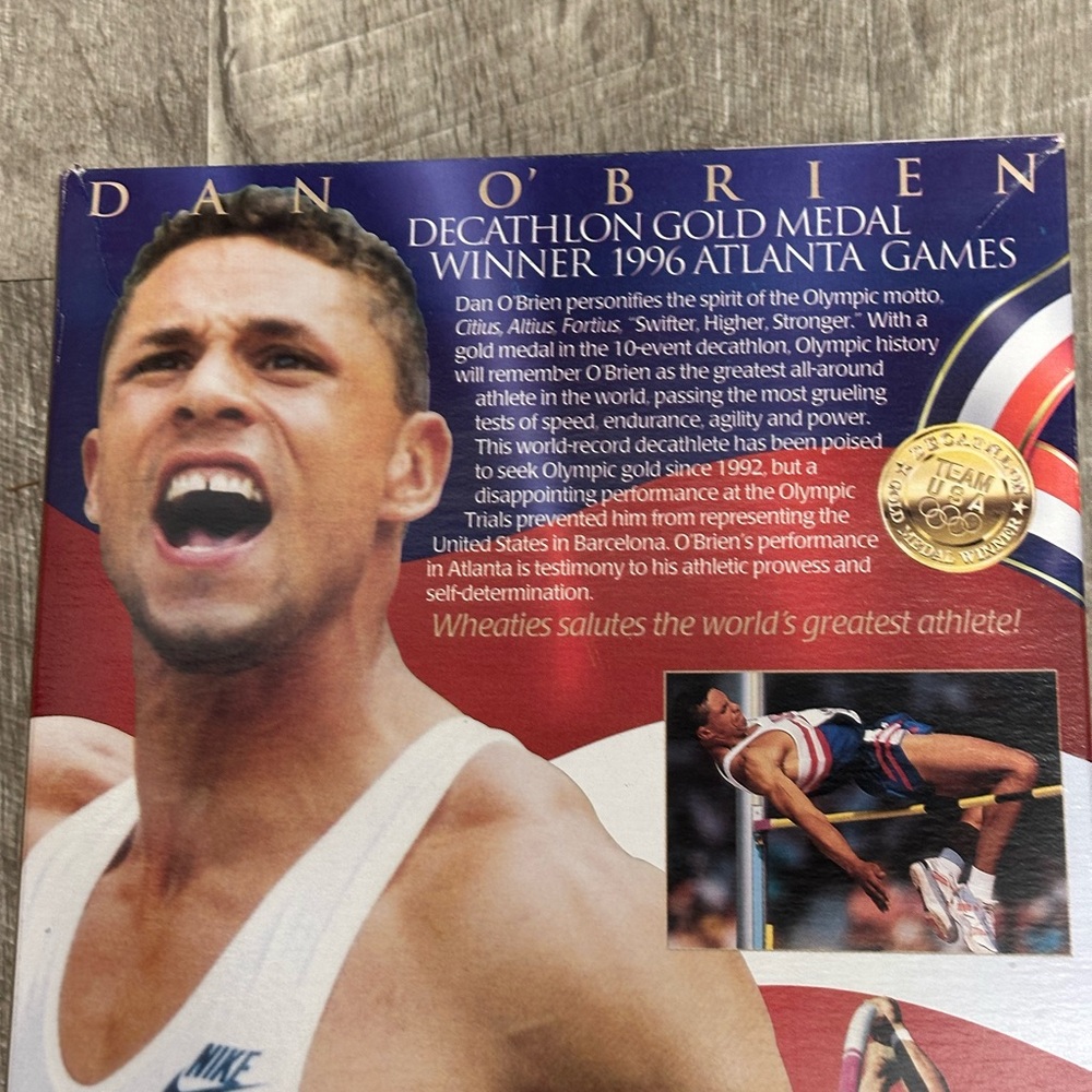 Wheaties Cereal Dan O’Brien USA Olympic Gold Medal Medalist 1996 Original Box - Picture 3 of 7